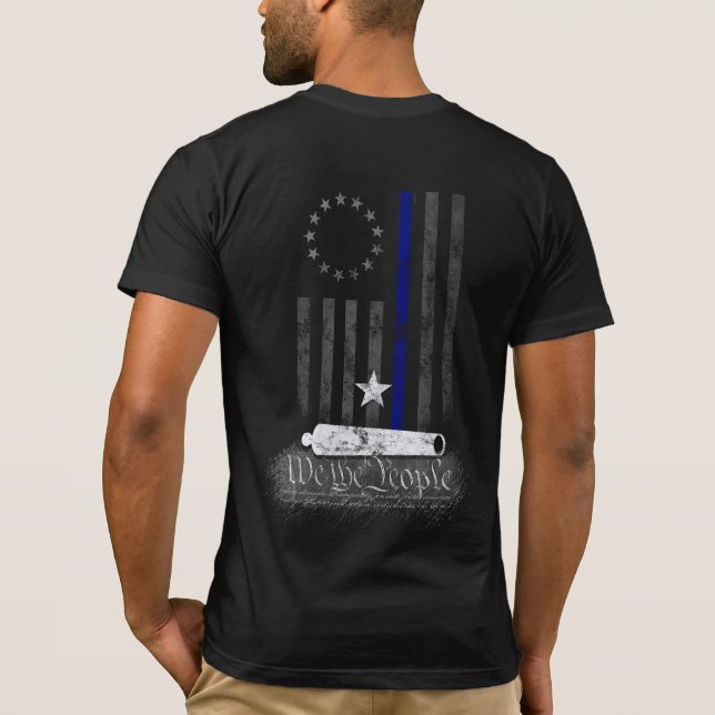 T-shirt NOUS LES GENS Betsy Ross BLUE LINE Drapeau américa (Dos)