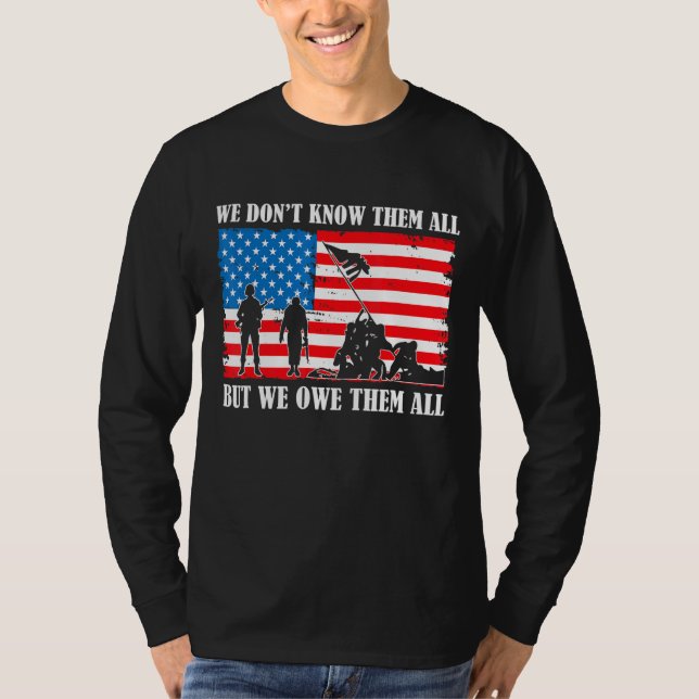 T-shirt Nous Leur Devons Tous Le Soldat Vétéran Du Drapeau (Devant)