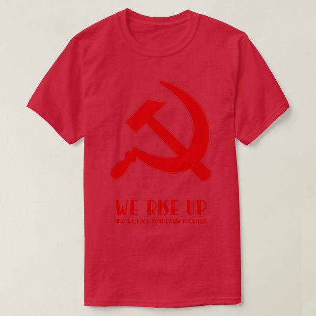 T-shirt Nous manifestons avec marteau et faucille (Design devant)