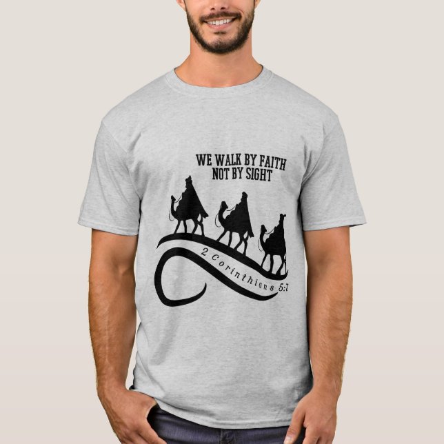 T-shirt Nous Marchons Par La Foi Pas Par Vue Noël Chrétien (Devant)