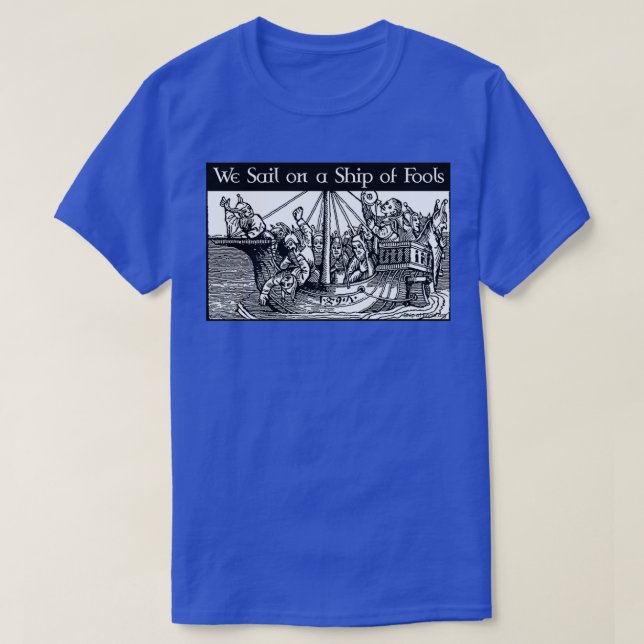 T-shirt Nous naviguons sur un bateau de poules (Design devant)