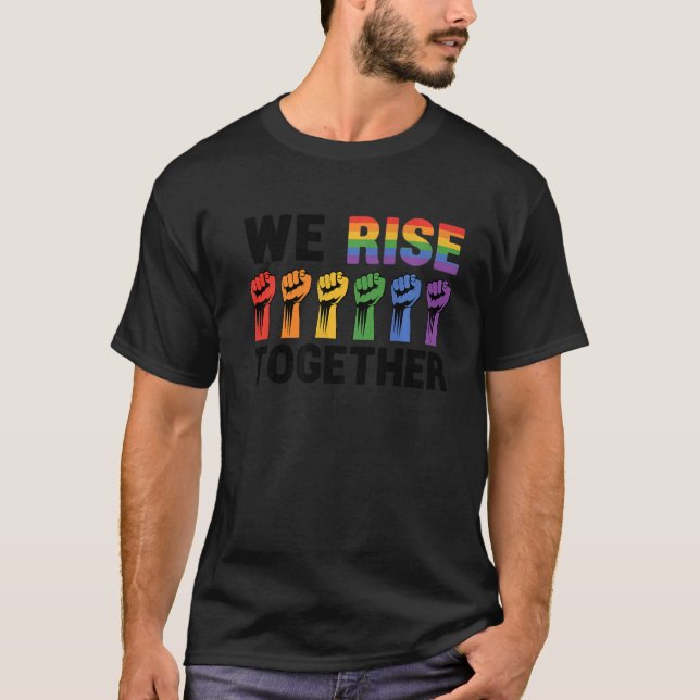 T-shirt Nous Nous Laissons Ensemble Bisexuel Gay Trans Que (Devant)
