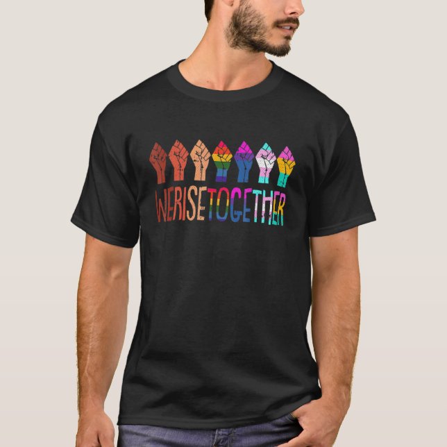 T-shirt Nous nous rassemblons Pride Lgbt-Q Justice sociale (Devant)