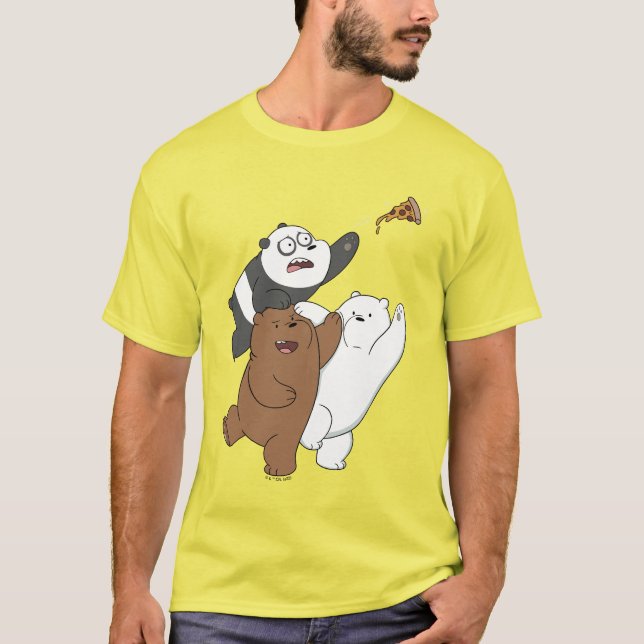 T-shirt Nous Ours Nus - Dernière tranche de pizza (Devant)