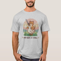 Nous Partons à l'Aube Chat Mignon à Cheval sur un