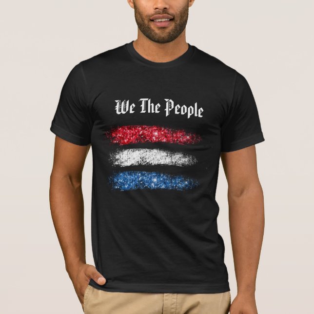 T-shirt *~* Nous Peuples Le drapeau Abstrait Américain Mod (Devant)
