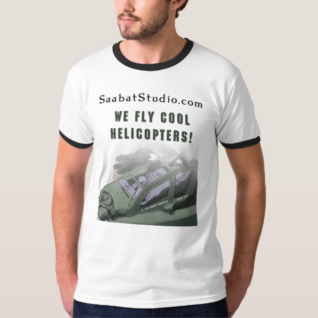 T-shirt Nous pilotons les hélicoptères frais (Devant)