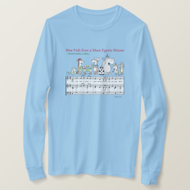 T-shirt NOUS POISSONS EWE A MARE EGRETS MOOSE Sandra Boynt (Design devant)