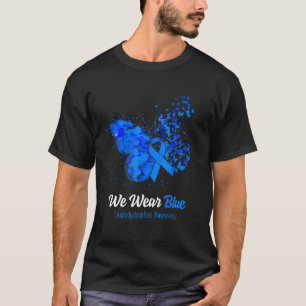 T-shirt Nous Portons Bleu Leukodystrophies Papillon de sen