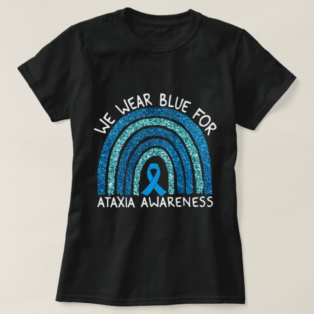T-shirt Nous Portons Bleu Pour Ataxia Sensibilisation Rain (Design devant)