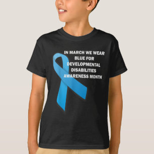 T-shirt Nous Portons Du Bleu Pour Les Défenseurs Des Handi