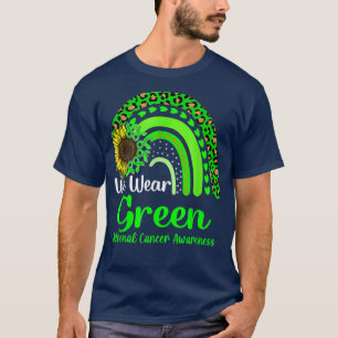 T-shirt Nous Portons Green Adrenal Cancer Awareness Rainbo