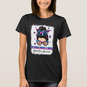 T-shirt Nous Portons Pink Blue Messy Bun Warrior Infant Pe