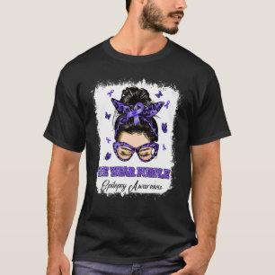 T-shirt Nous Portons Purple Messy Bun Guerrier Epilepsie L