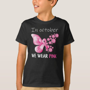 T-shirt Nous Portons Rose En Octobre Beurre Cancer Du Sein