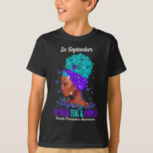 T-shirt Nous Portons Turquoise Violet Prévention Suicide S