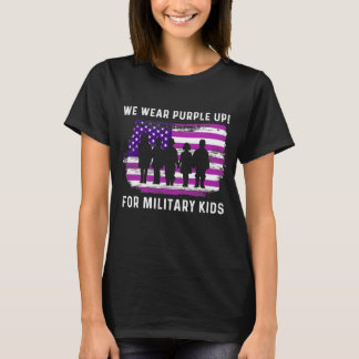 T-shirt Nous Portons Violet À L'Enfant Militaire