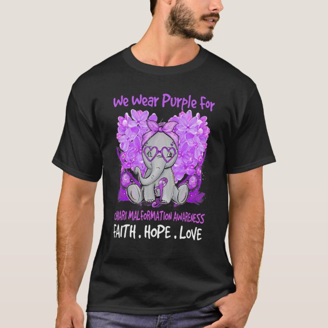T-shirt Nous Portons Violet Chiari Malformation Sensibilis (Devant)