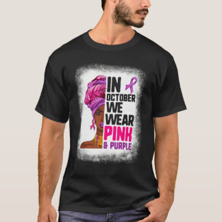 T-shirt Nous Portons Violet Et Rose En Octobre Noir Afro W
