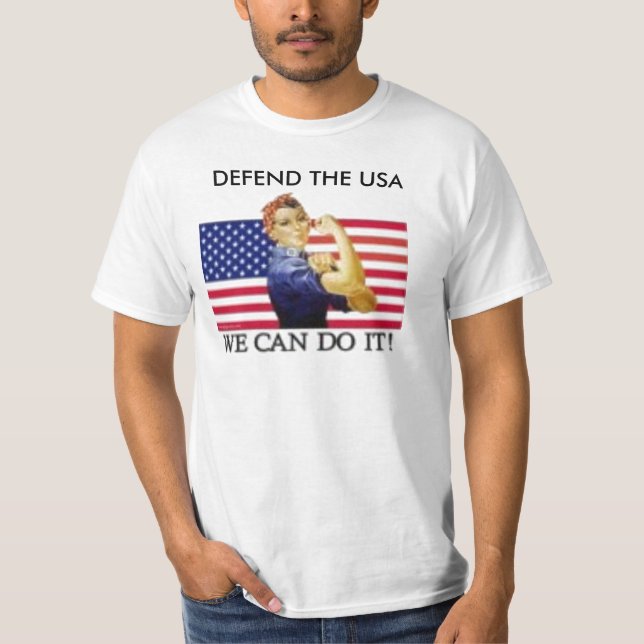 T-shirt nous pouvons le faire, DÉFENDONS LES Etats-Unis (Devant)