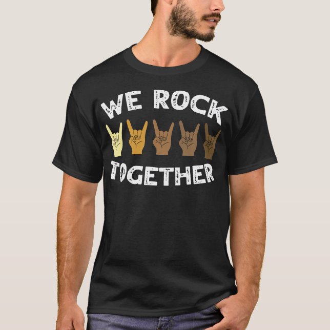 T-shirt Nous Rock Ensemble Rocker Skeleton Main (Devant)