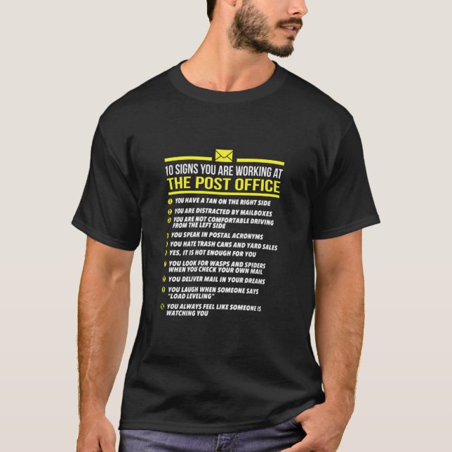 T-shirt Nous Service Postal T Chemise -10 Signes Que Vous  (Devant)