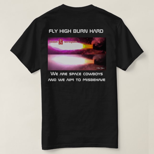 T-shirt Nous sommes des cowboys de l'espace et nous visons (Design dos)