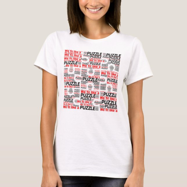 T-shirt Nous sommes en forme de Puzzle Rouge et no (Devant)