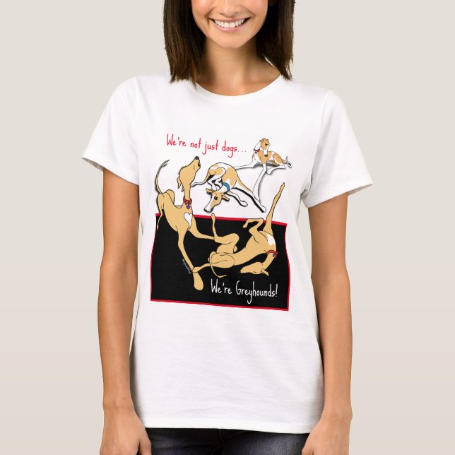 T-shirt Nous sommes Greyhounds ! Thème noir, blanc et roug (Devant)