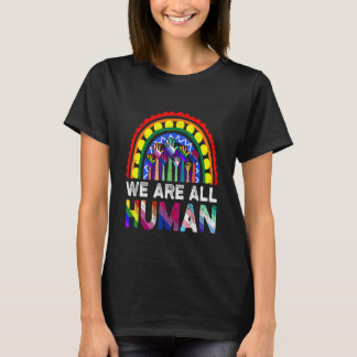 T-shirt Nous Sommes Humains Fier Lgbt Poing Arc-En-Ciel Le