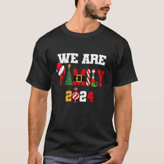 T-shirt Nous sommes la famille Noël 2024 Joyeux Noël Lumiè
