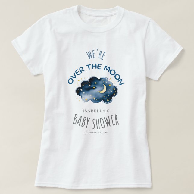 T-shirt Nous sommes sur la lune Baby shower maman-à-être (Design devant)