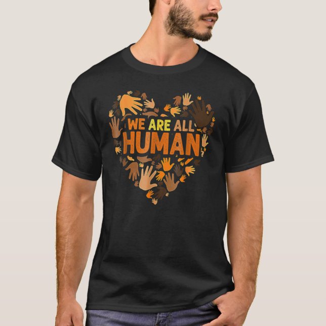 T-shirt Nous Sommes Tous Humains Noirs Mois De L'Histoire  (Devant)