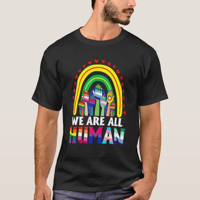 T-shirt Nous sommes tous Human Pride Ally Rainbow Lgbt Fla (Devant)