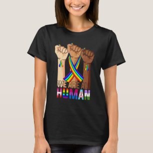 T-shirt Nous Sommes Tous La Fierté Humaine Ally Rainbow Ri