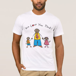 T-shirt Nous t'aimons Papa Cartoon Famille Bonne Fête des