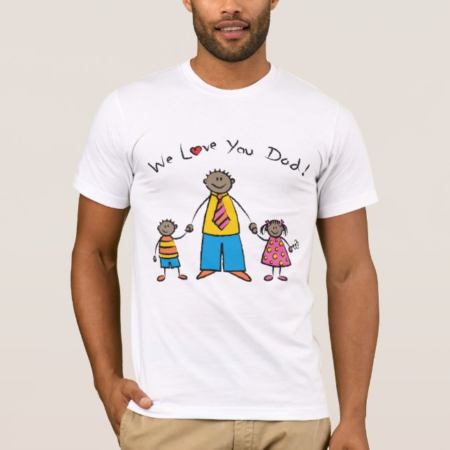 T-shirt Nous t'aimons Papa Cartoon Famille Bonne Fête des  (Devant)