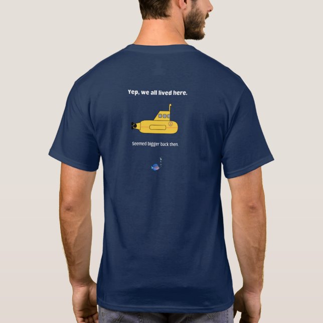 T-shirt Nous Vivons Tous Dans Un Sous-Marin Jaune (Dos)