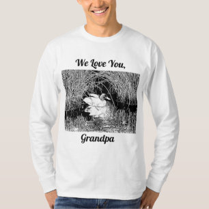 T-shirt Nous vous aimons Grand-père Noir et Blanc Amateurs