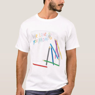 T-shirt Nous vous aimons Maman - Art au crayon dessiné à l