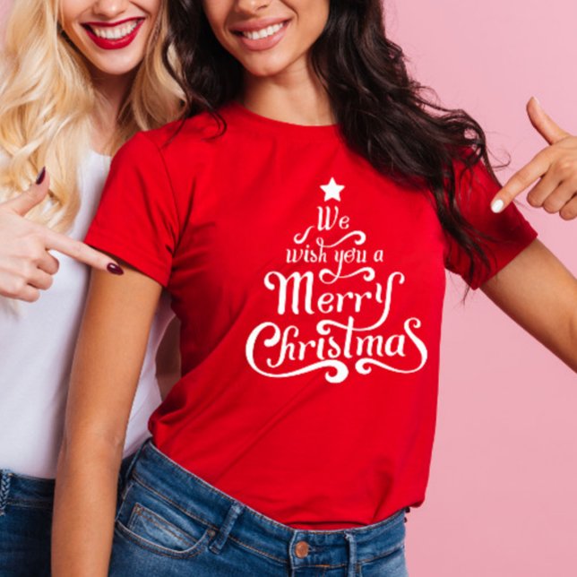 T-shirt Nous vous souhaitons un joyeux Noël Red Women's (Créateur téléchargé)
