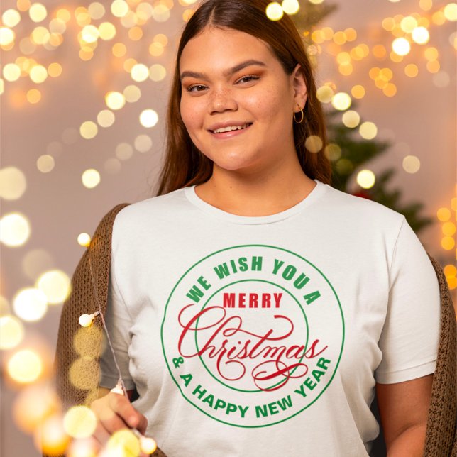 T-shirt Nous vous souhaitons un joyeux Noël Rouge et VertT (Créateur téléchargé)