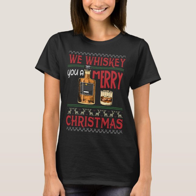 T-shirt Nous Vous Whiskey Un Joyeux Noël Drôle Vin Drinki (Devant)