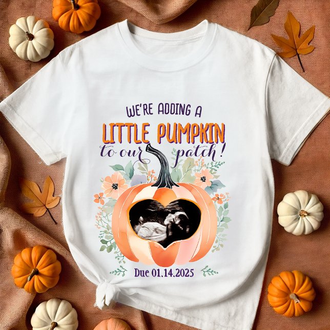 T-shirt Nouveau bébé Citrouille d'automne grossesse révéla (Créateur téléchargé)