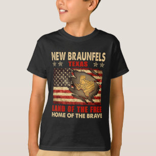 T-shirt Nouveau Braunfels Texas Usa Drapeau 4 juillet