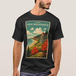 T-shirt Nouveau-Brunswick Canada Affiche Vintage Tourisme