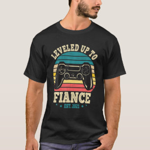 T-shirt Nouveau Cadeau Couple Engagé Pour Lui Leveled Jusq