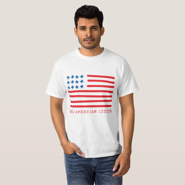 T-shirt Nouveau citoyen américain | Drapeau américain à ma (Devant entier)