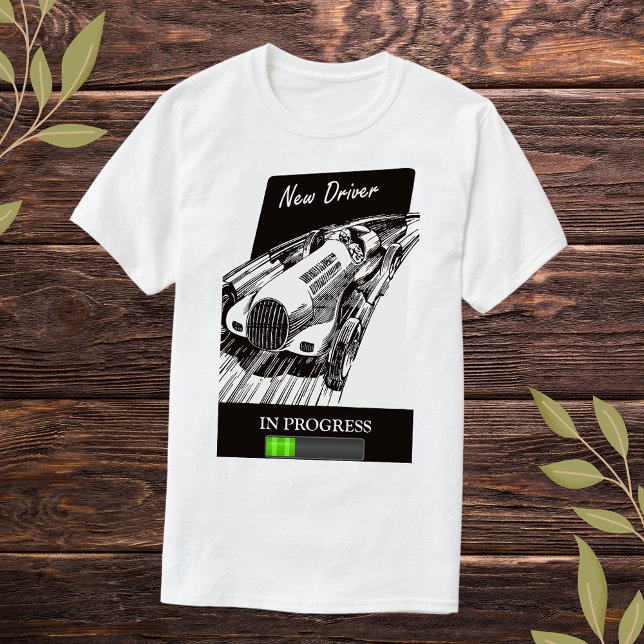 T-shirt Nouveau conducteur en cours Course Vintage de voit (Créateur téléchargé)