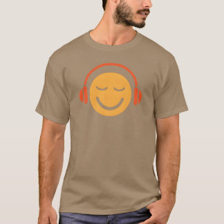 T-shirt Nouveau design Musique visage souriant avec casque